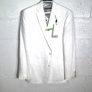 Bar III Men's Slim-Fit White 100% Linen Suit Jacket white 40L $360